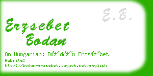 erzsebet bodan business card